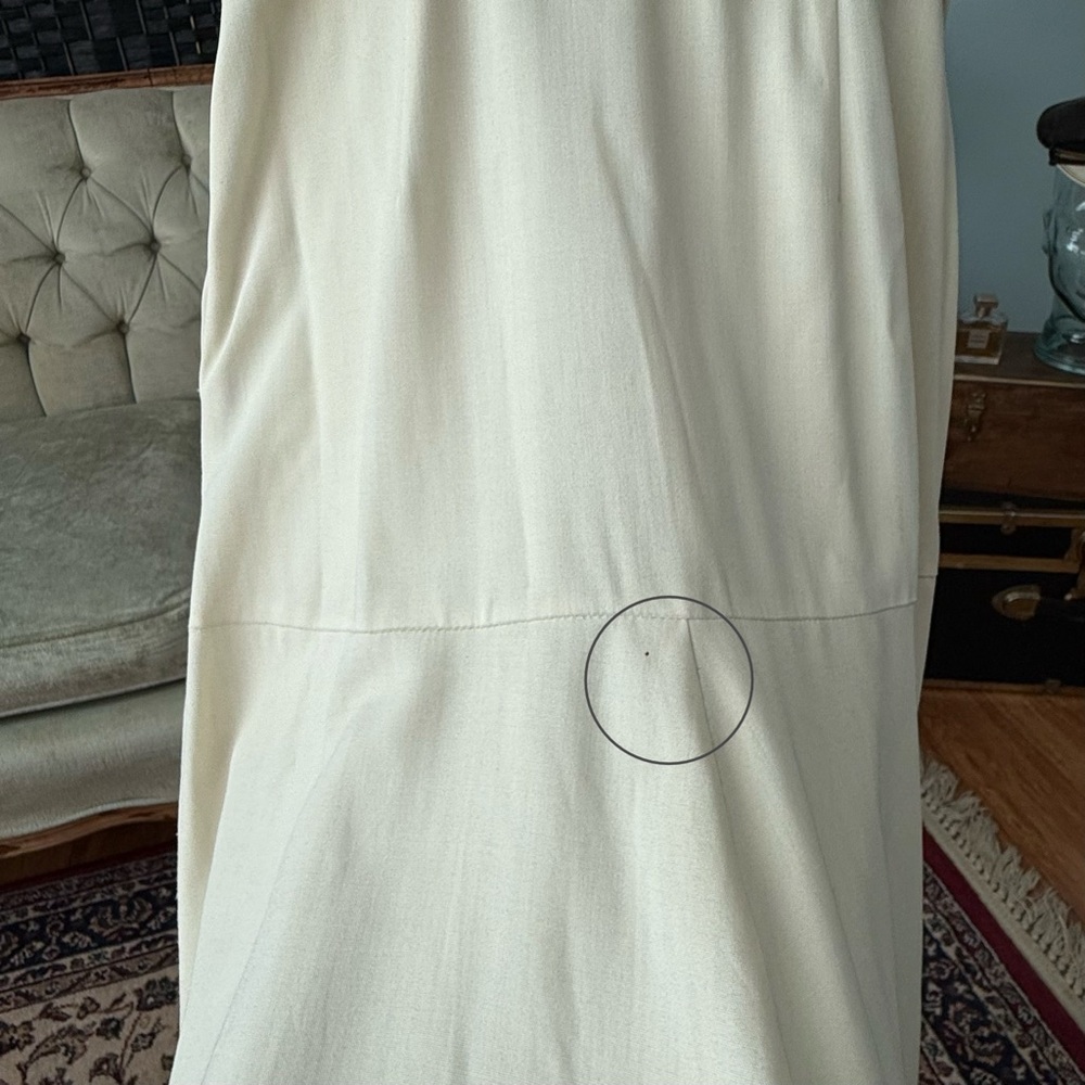 🤍 Vintage Carl Naftal California Cream Eyelet Dress Detachable Belt 1970s XS - Picture 9 of 16
